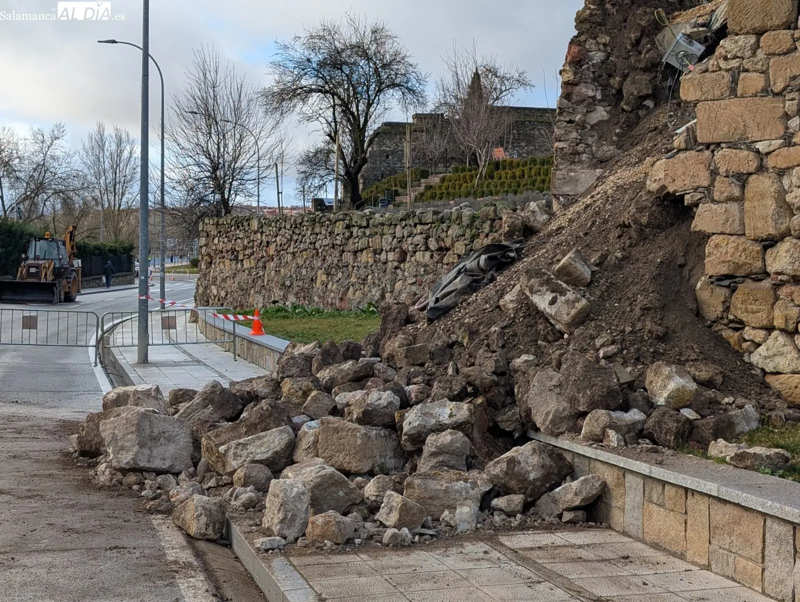 Cae un muro en la Vaguada de la Palma | FOTOS: David Sañudo