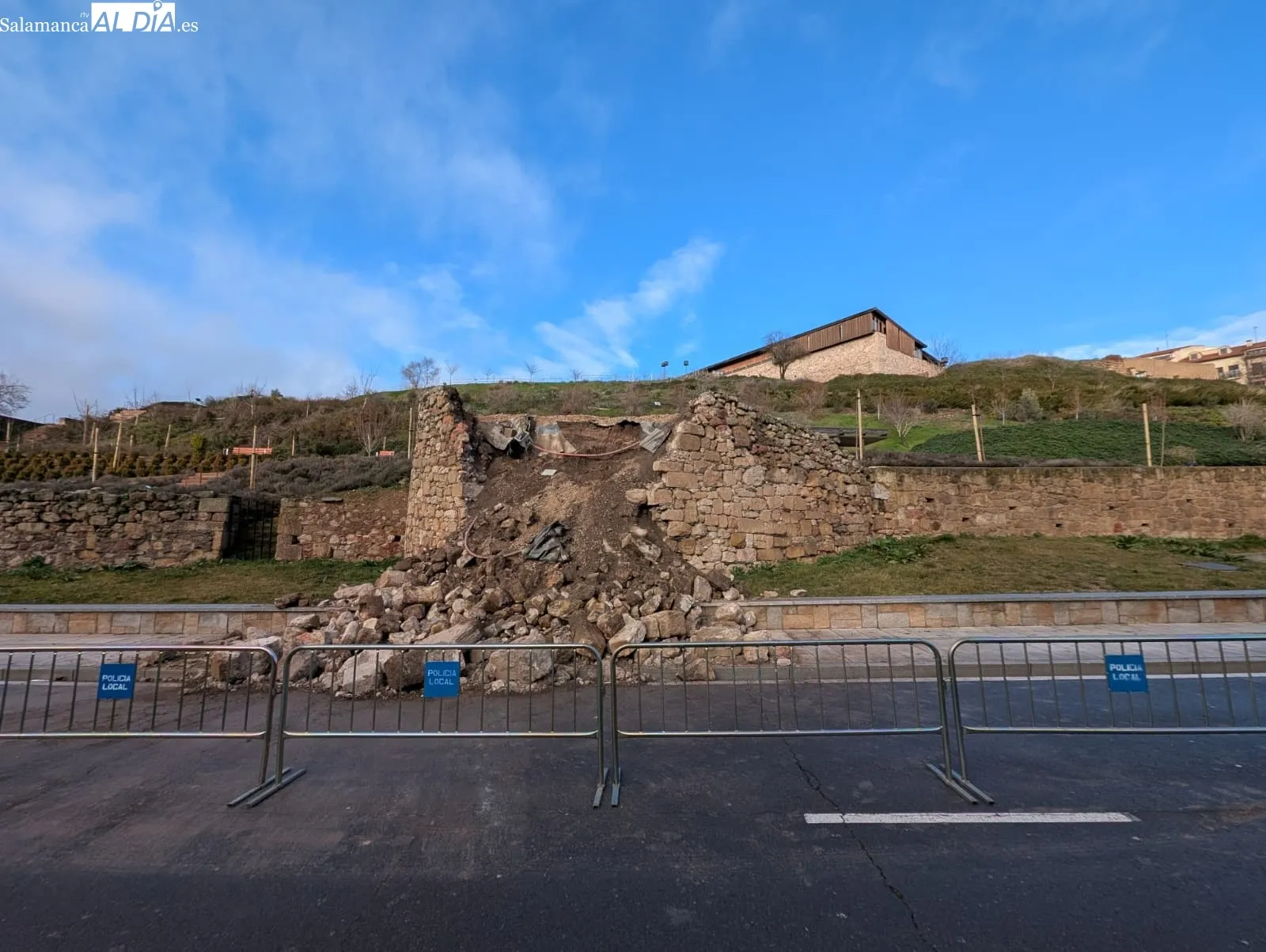 Cae un muro en la Vaguada de la Palma | FOTOS: David Sañudo