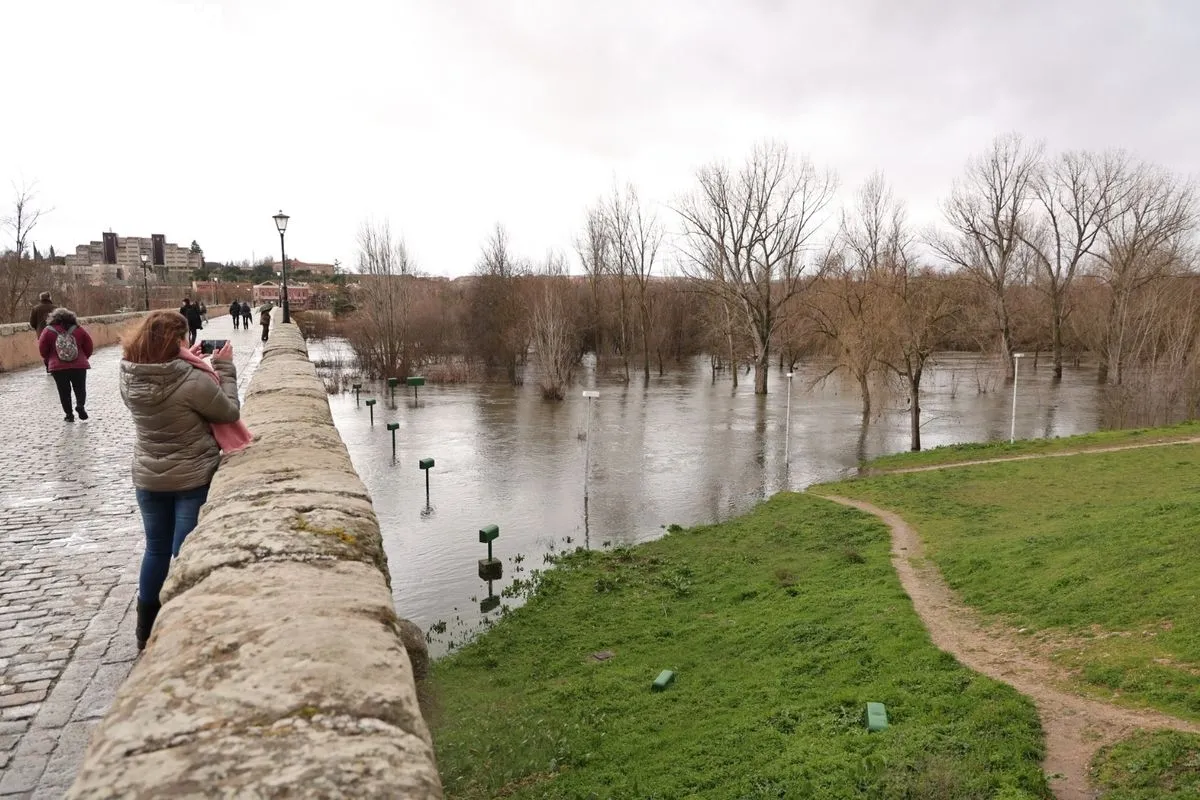 Espectacular crecida del río Tormes a su paso por Salamanca debido a las lluvias | FOTOS: David Sañudo 