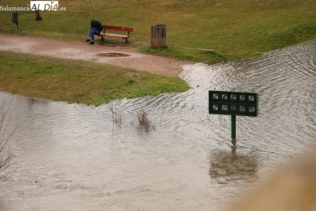 Espectacular crecida del río Tormes a su paso por Salamanca debido a las lluvias | FOTOS: David Sañudo 