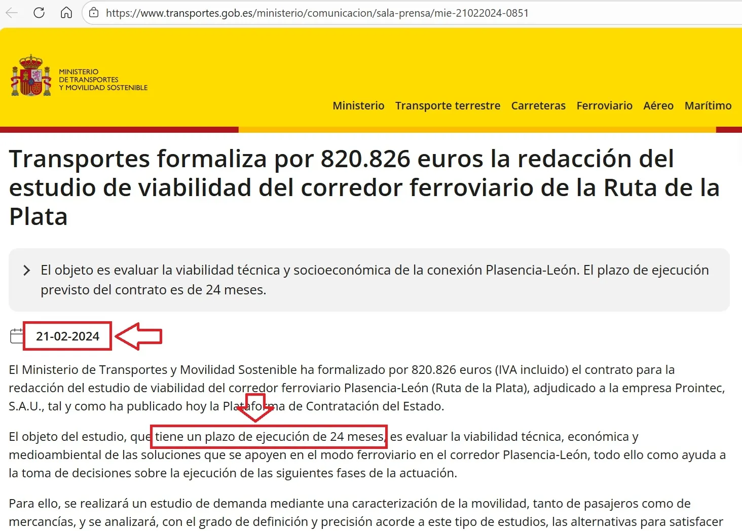 Foto 2 - Denuncian que el Gobierno incumple el plazo para el estudio de viabilidad de la Ruta de la Plata
