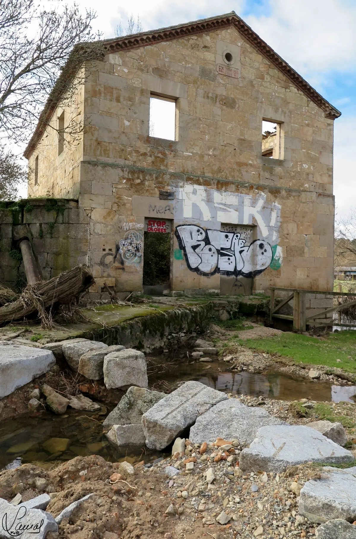 Así ha quedado el paraje de El Canto, en Villamayor, tras el paso de las últimas borrascas. Foto de Manuel Lamas