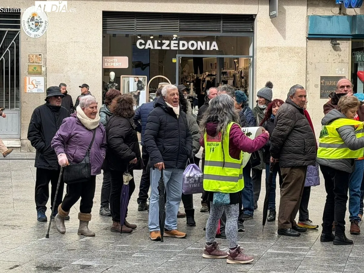 Protestas en el Liceo por las plantas de biogás en Salamanca. Foto de Vanesa Martins