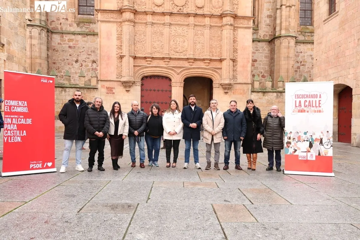 Presentación en el Patio de Escuelas de la candidatura del PSOE de Salamanca a las elecciones de Castilla y León. Foto de David Sañudo