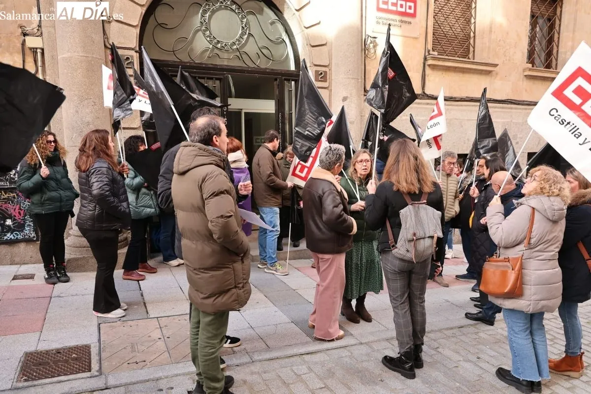 CCOO se moviliza en Salamanca para exigir más prevención ante el repunte de los accidentes laborales graves. Foto de David Sañudo