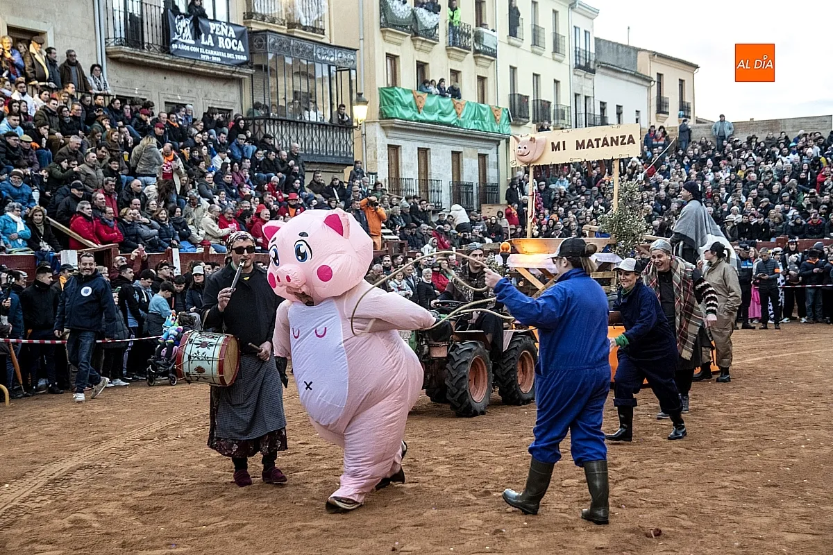 Foto 9 - Un drag&oacute;n gigante y un marrano a la fuga los dos &uacute;nicos participantes en el desfile de carrozas