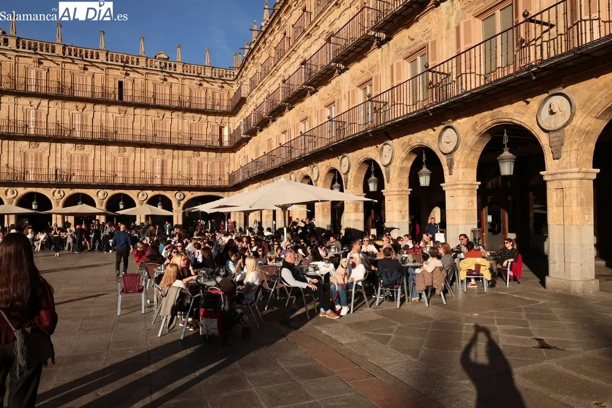 El sol y las temperaturas primaverales llenan de vida el centro de Salamanca | FOTOS: David Sañudo