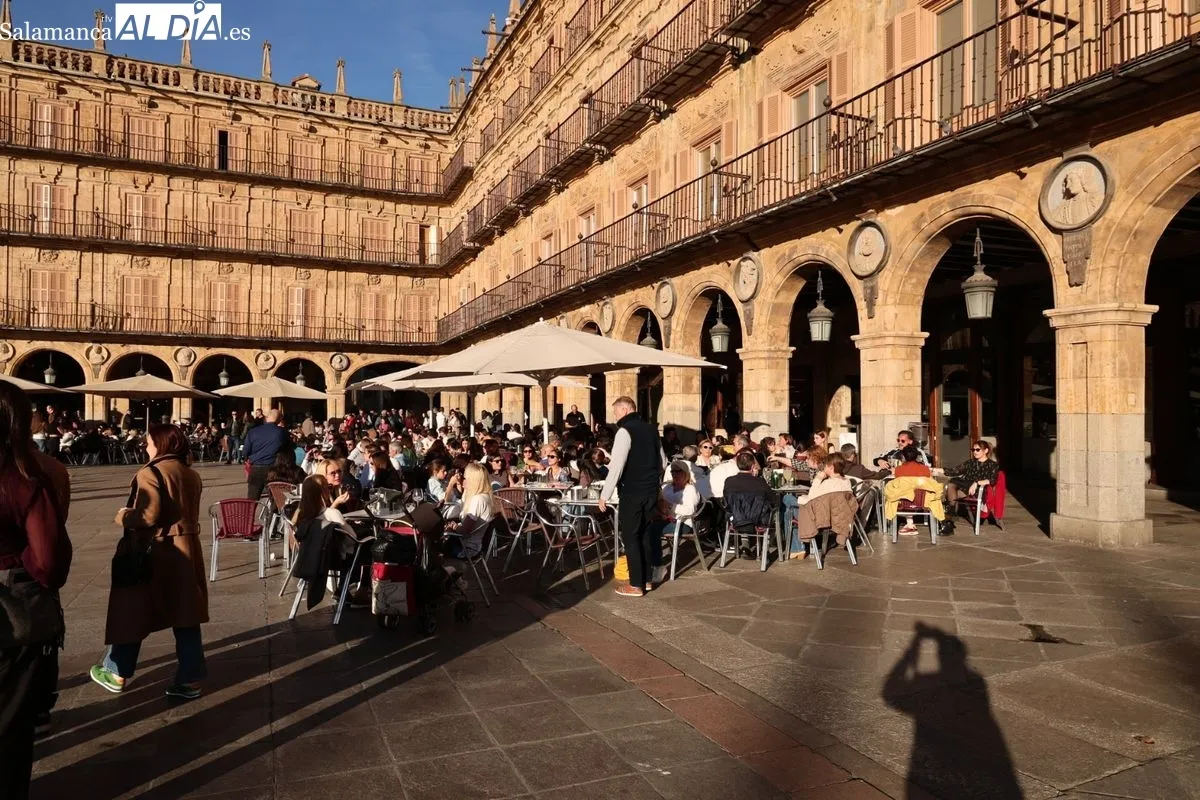 El sol y las temperaturas primaverales llenan de vida el centro de Salamanca | FOTOS: David Sañudo
