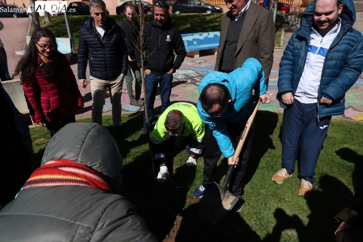 Salamanca crea el Bosque de la Inclusión en la calle Antonio Montesinos del barrio de Prosperidad, junto al Camino de las Aguas. Foto de David Sañudo
