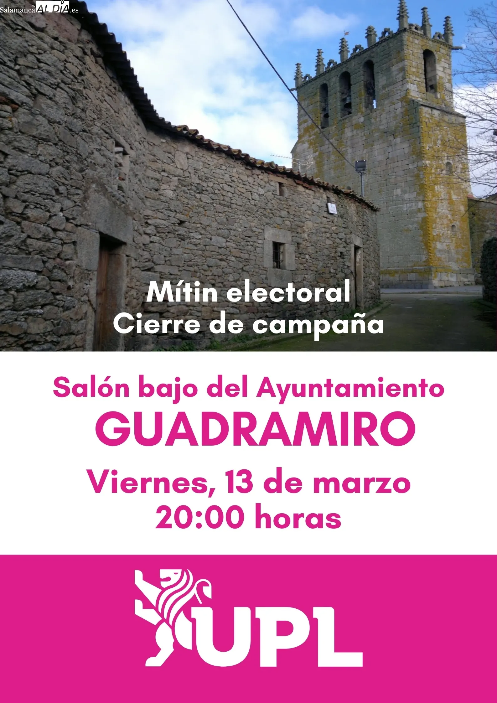 Carlos Javier Salgado cierra la campaña de UPL este viernes en Guadramiro 
