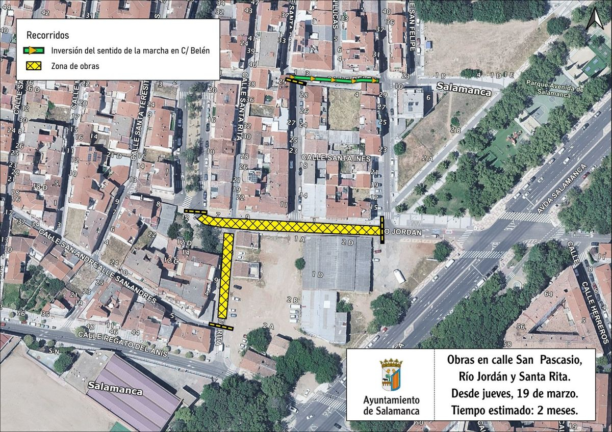 Tres calles de Salamanca cierran al tráfico por obras