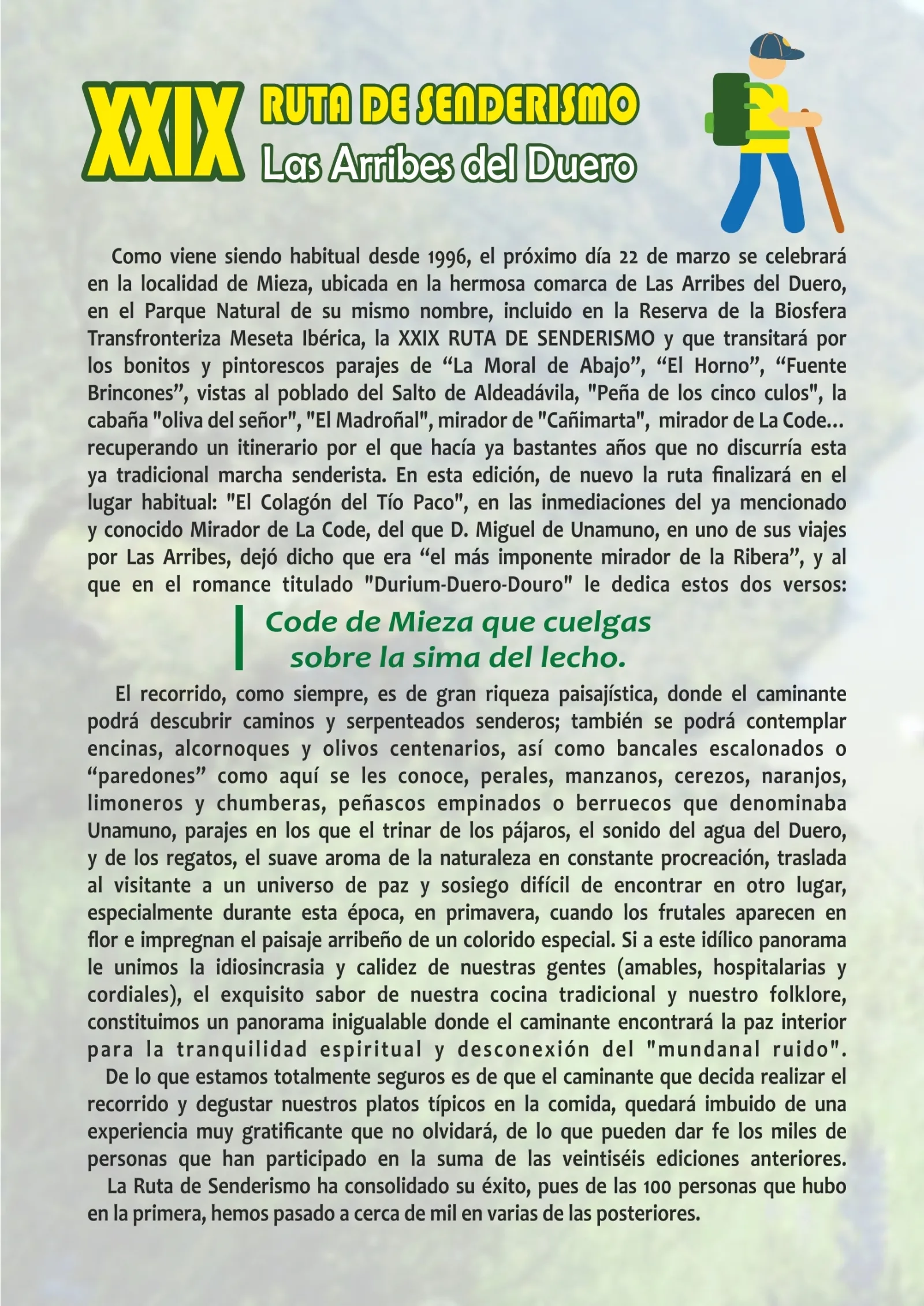 Foto 5 - Mieza abre las inscripciones para la XXIX Ruta de Senderismo Las Arribes del Duero