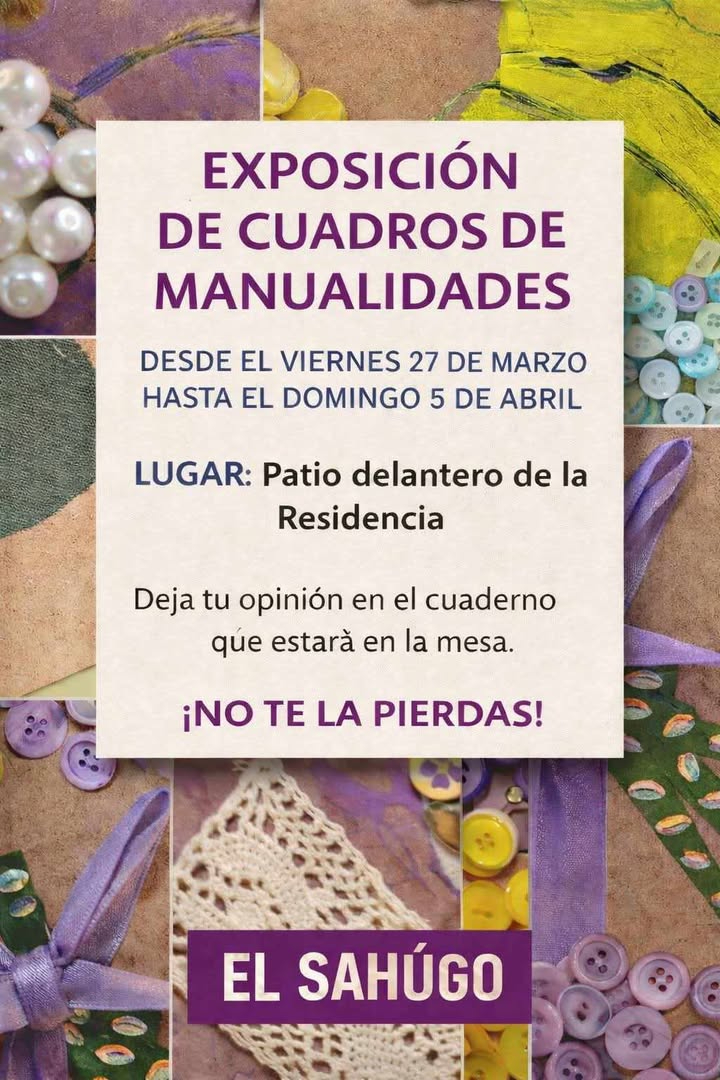 Exposición de cuadros de manualidades en El Sahúgo
