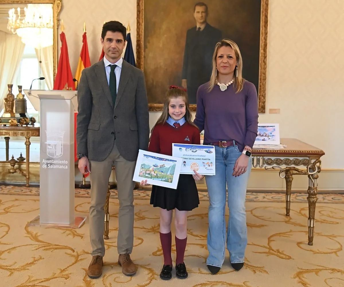Tres escolares salmantinos reciben premios del Concurso Internacional de Dibujo de Aqualia