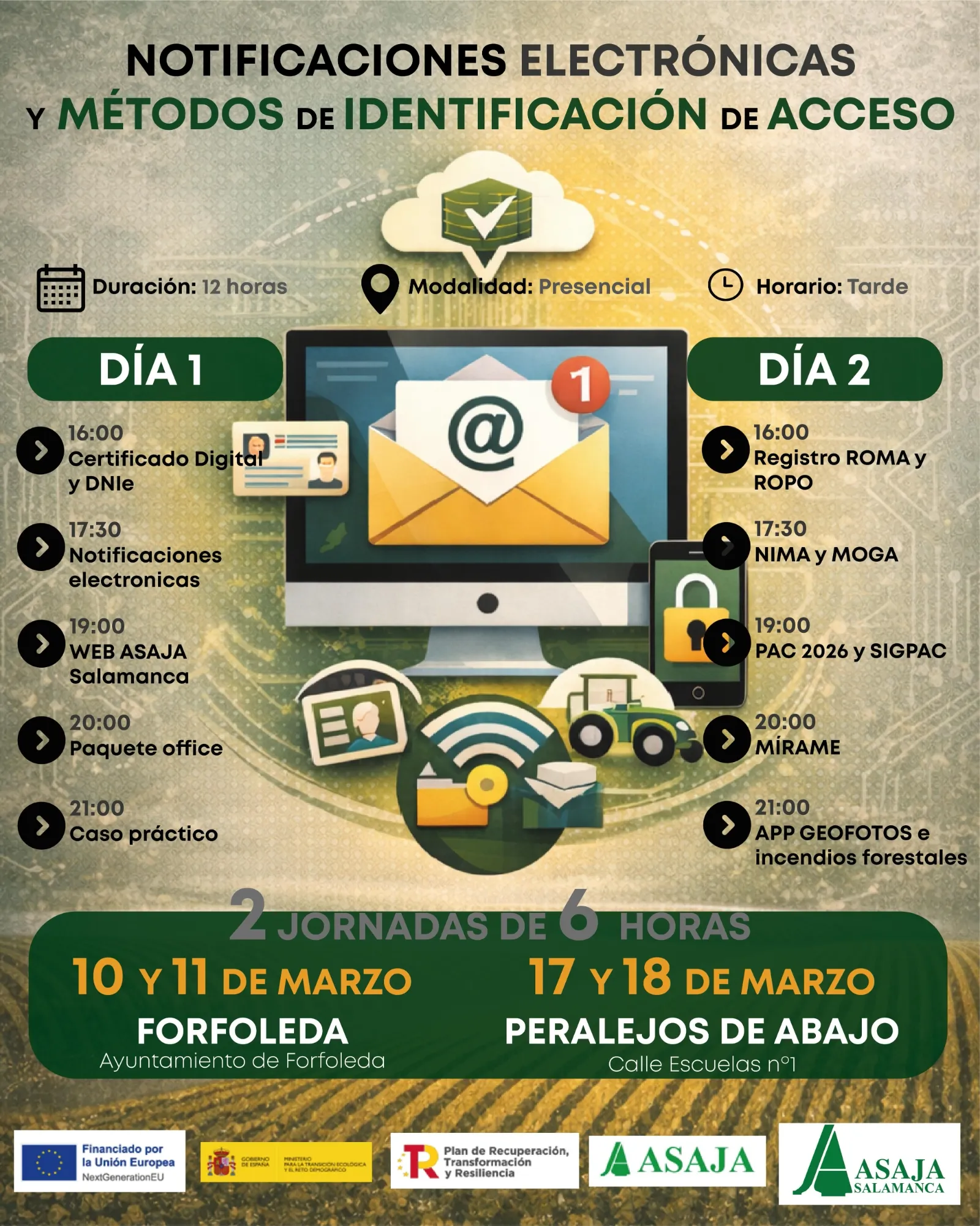 Foto 2 - Asaja forma en competencias digitales a agricultores de Peralejos y Forfoleda