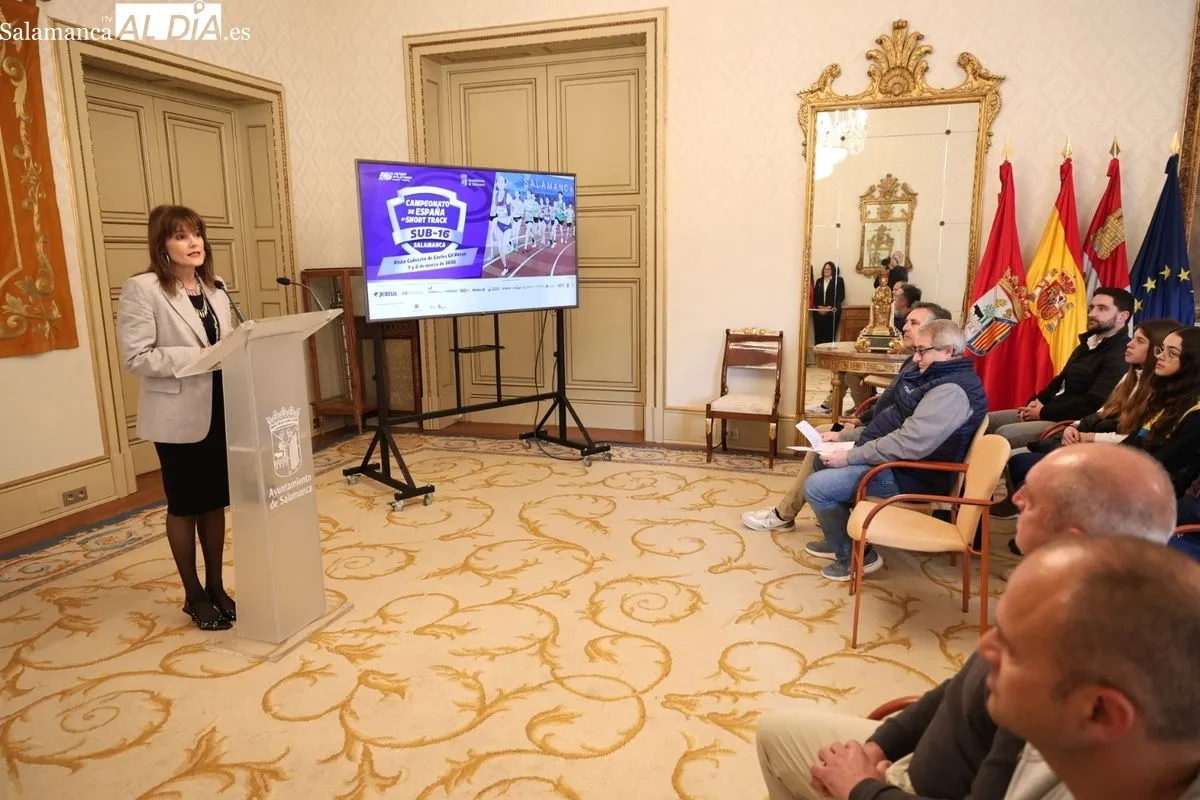 Presentación en el Ayuntamiento de Salamanca del Campeonato de España Short Track Sub-16. Foto de David Sañudo