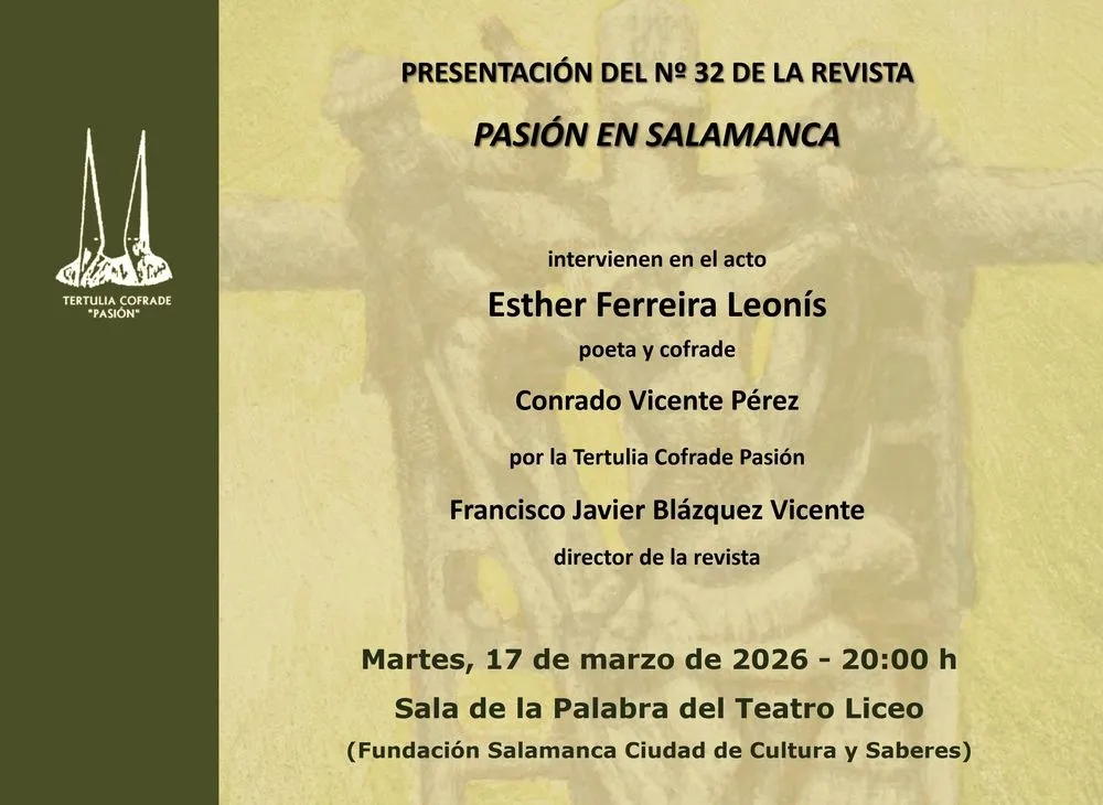 Imagen de archivo de la presentación del nº 31 de la revista 'Pasión en Salamanca' de laTertulia Cofrade Pasión