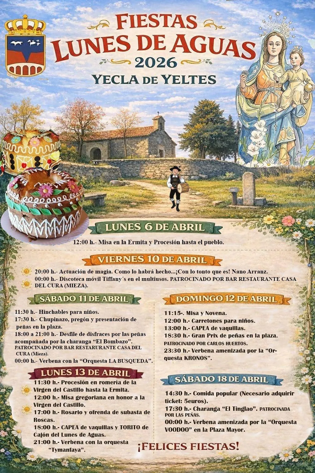 Foto 2 - El Torito de Caj&oacute;n y la Virgen del Castillo centran las fiestas del Lunes de Aguas en Yecla de Yeltes