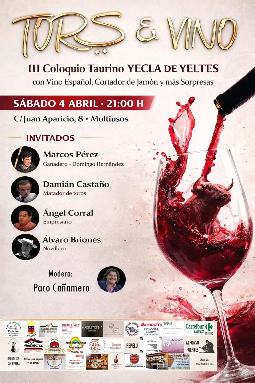 Foto 2 - Yecla de Yeltes acoge el III Coloquio Taurino 'Toros & Vino' con destacadas figuras