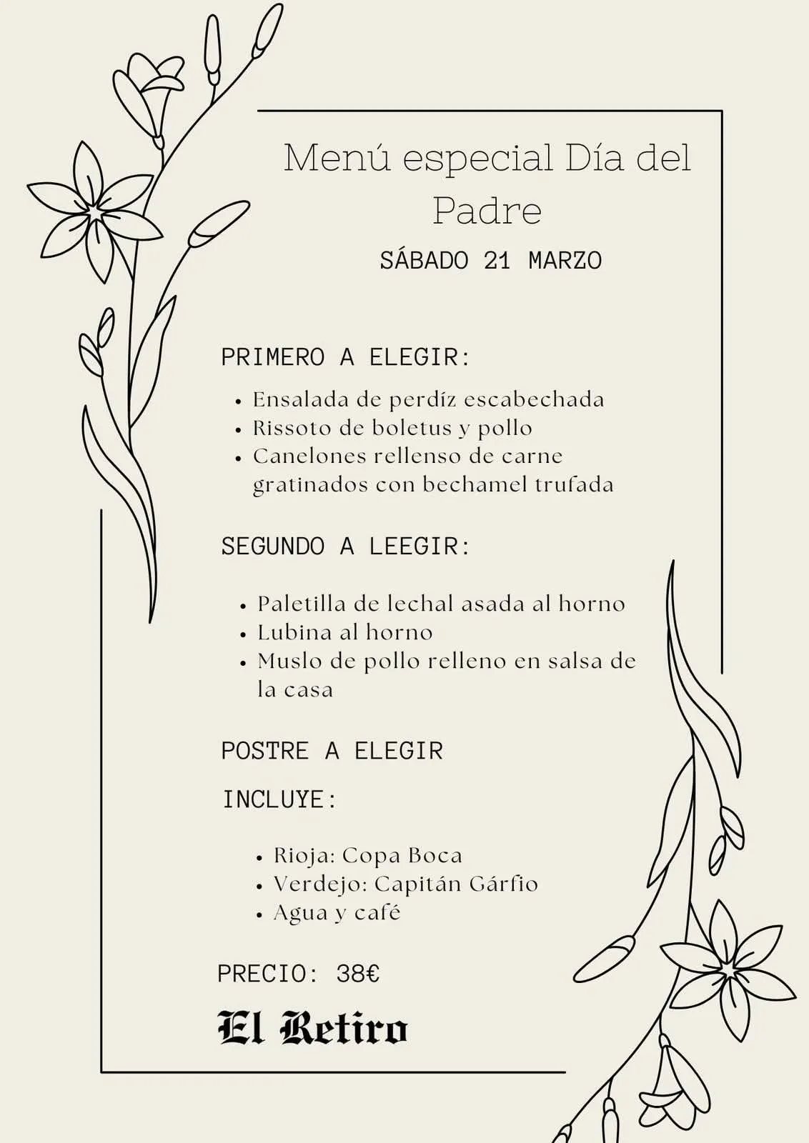 Foto 2 - El Restaurante El Retiro de Vitigudino lanza un men&uacute; muy especial por el D&iacute;a del Padre