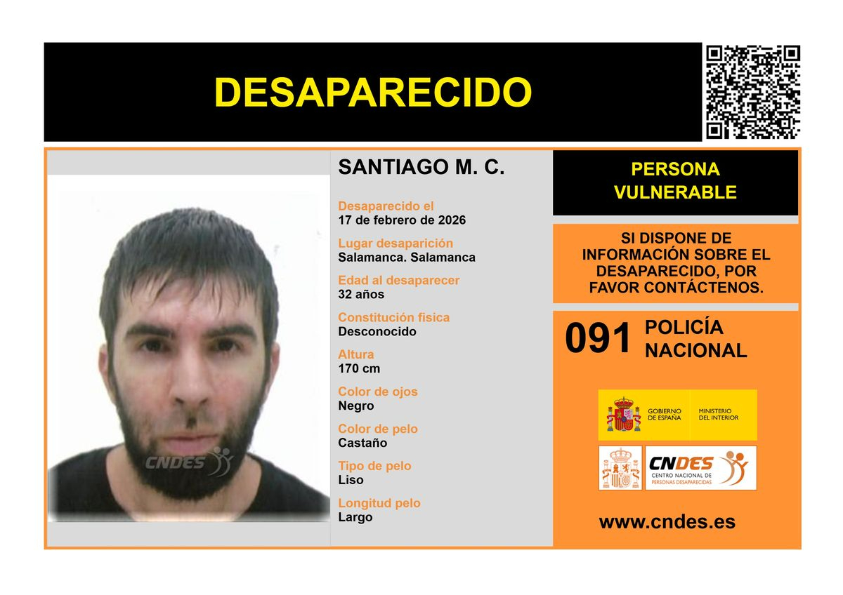Solicitan colaboración ciudadana para localizar a un varón vulnerable desaparecido hace dos semanas