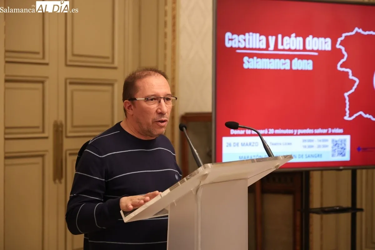 Presentación del maratón de donación de sangre que se realizará en Salamanca. Foto de David Sañudo