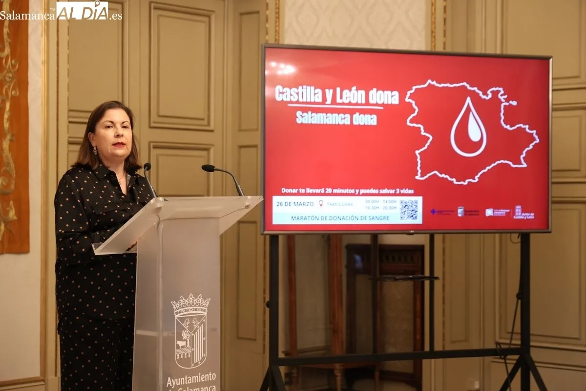 Presentación del maratón de donación de sangre que se realizará en Salamanca. Foto de David Sañudo