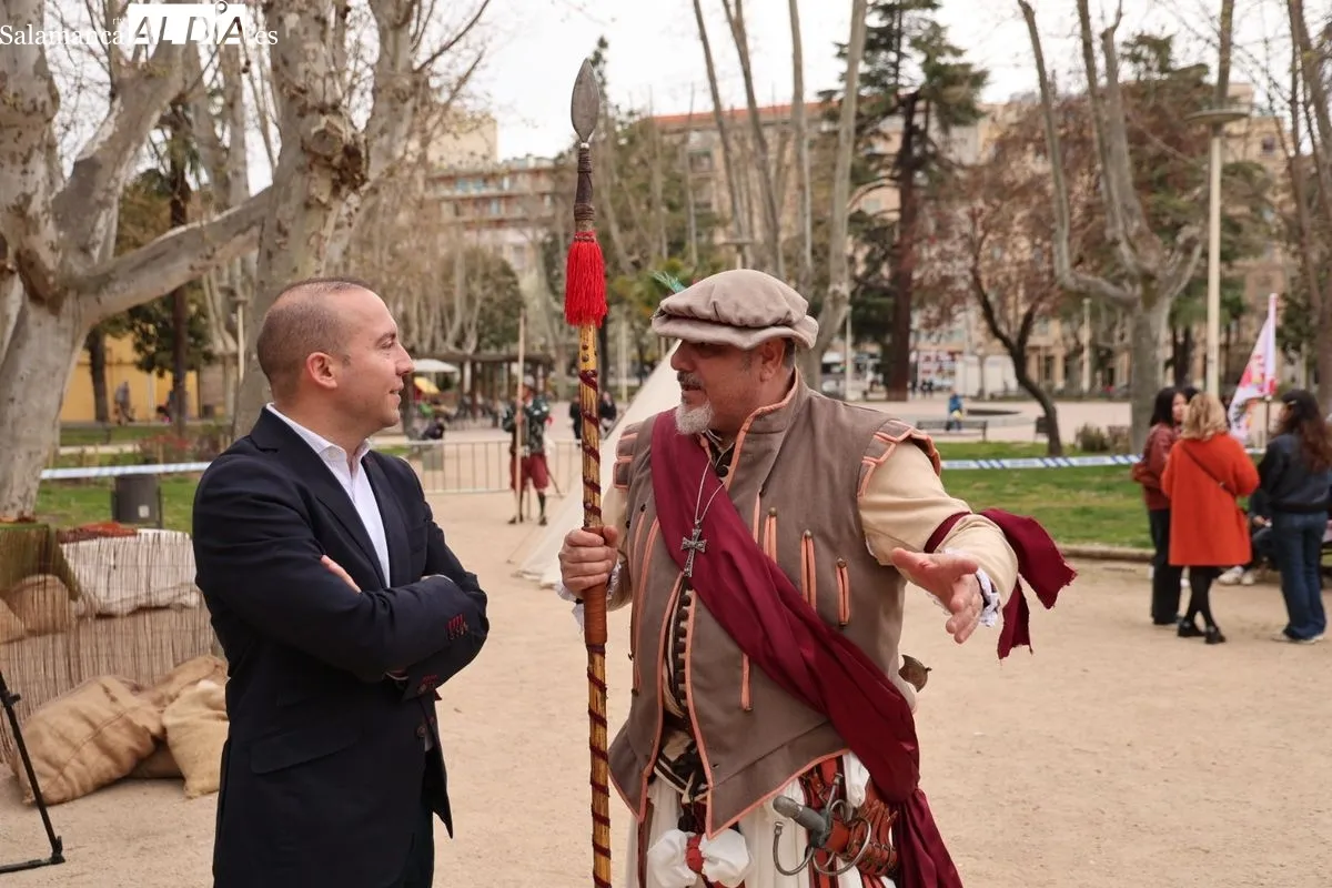  Más de 200 escolares salmantinos viajan al siglo XVI con los Tercios. Recreación histórica en la Alamedilla. Foto de David Sañudo