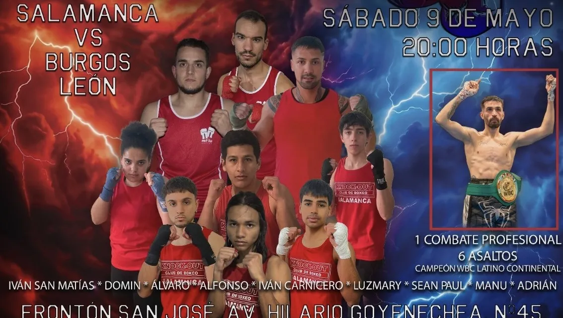 Salamanca acoge una gran velada de boxeo con talento local y un combate profesional de alto nivel en San José