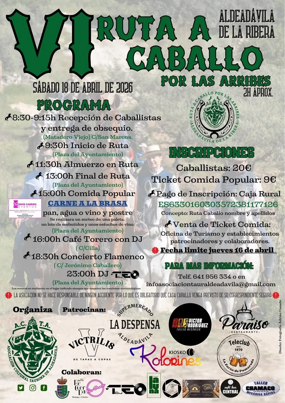 Foto 2 - Aldead&aacute;vila prepara su VI Ruta a Caballo por las Arribes m&aacute;s agrestes, con gastronom&iacute;a y m&uacute;sica en directo
