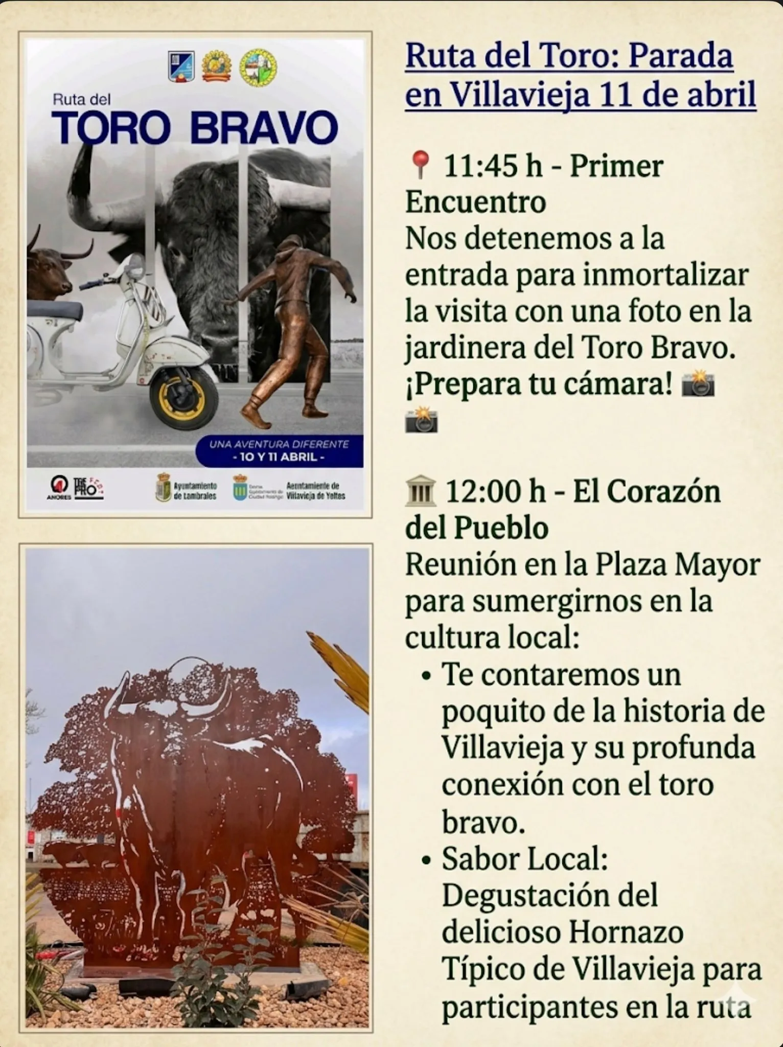 Foto 2 - Villavieja de Yeltes se prepara para recibir la Ruta del Toro Bravo en Vespa
