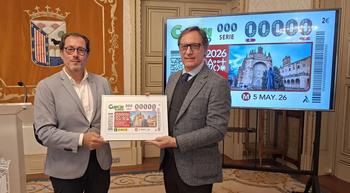 Cupón ONCE V Centenario Escuela de Salamanca 5 de mayo