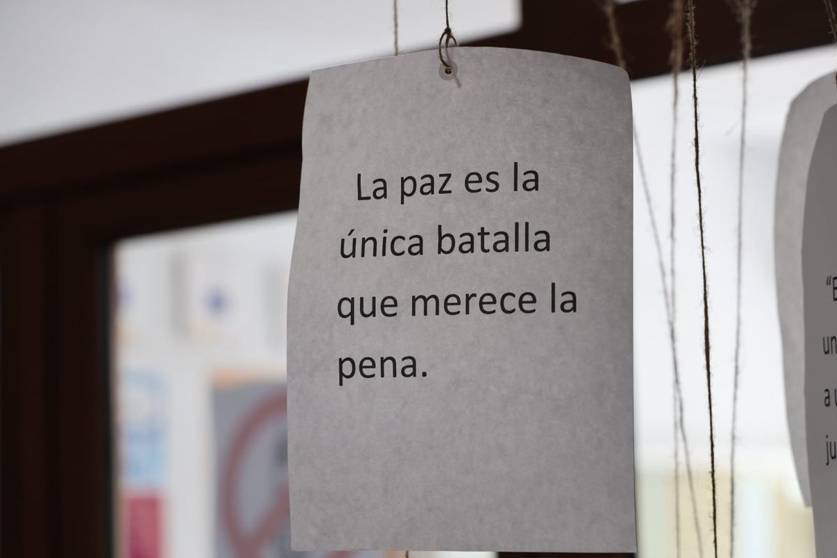 Cartel en el IES Lucía de Medrano