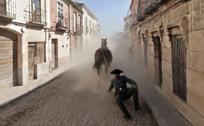 1904: El caballo desbocado en Peñaranda del teniente de la guardia.
