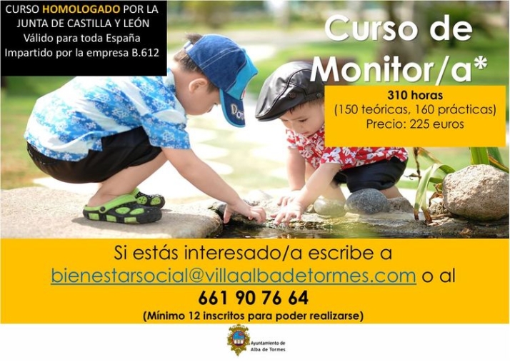 El Ayuntamiento de Alba de Tormes abre la preinscripción para un curso oficial de monitor de tiempo libre