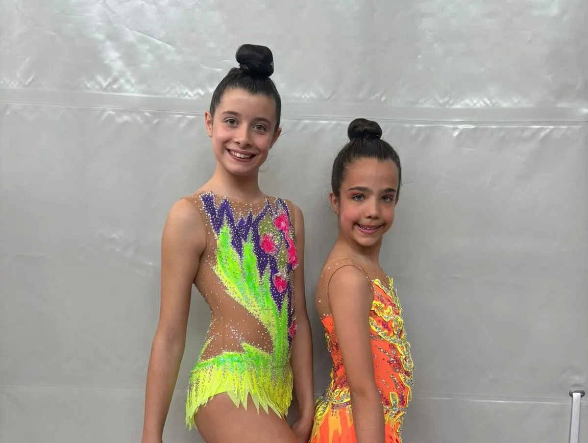 Deportistas del Rítmica Salamanca en la primera fase de la Liga Autonómica de Gimnasia Rítmica, que se celebró en Palencia.