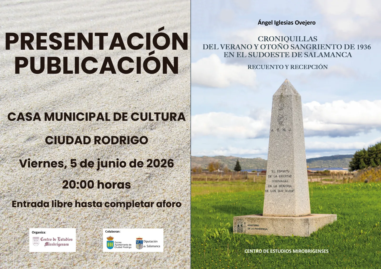 Libro de Ángel Iglesias sobre 1936 en Ciudad Rodrigo