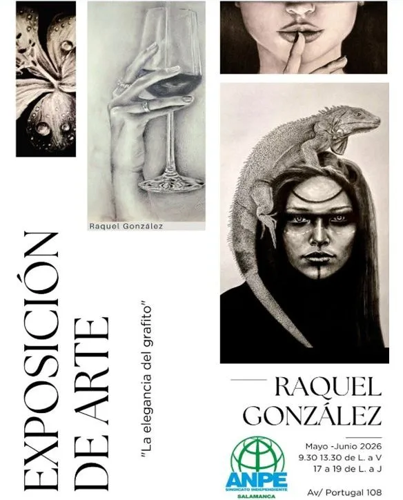 La profesora y artista Raquel González expone La elegancia del grafito en la sede de ANPE Salamanca