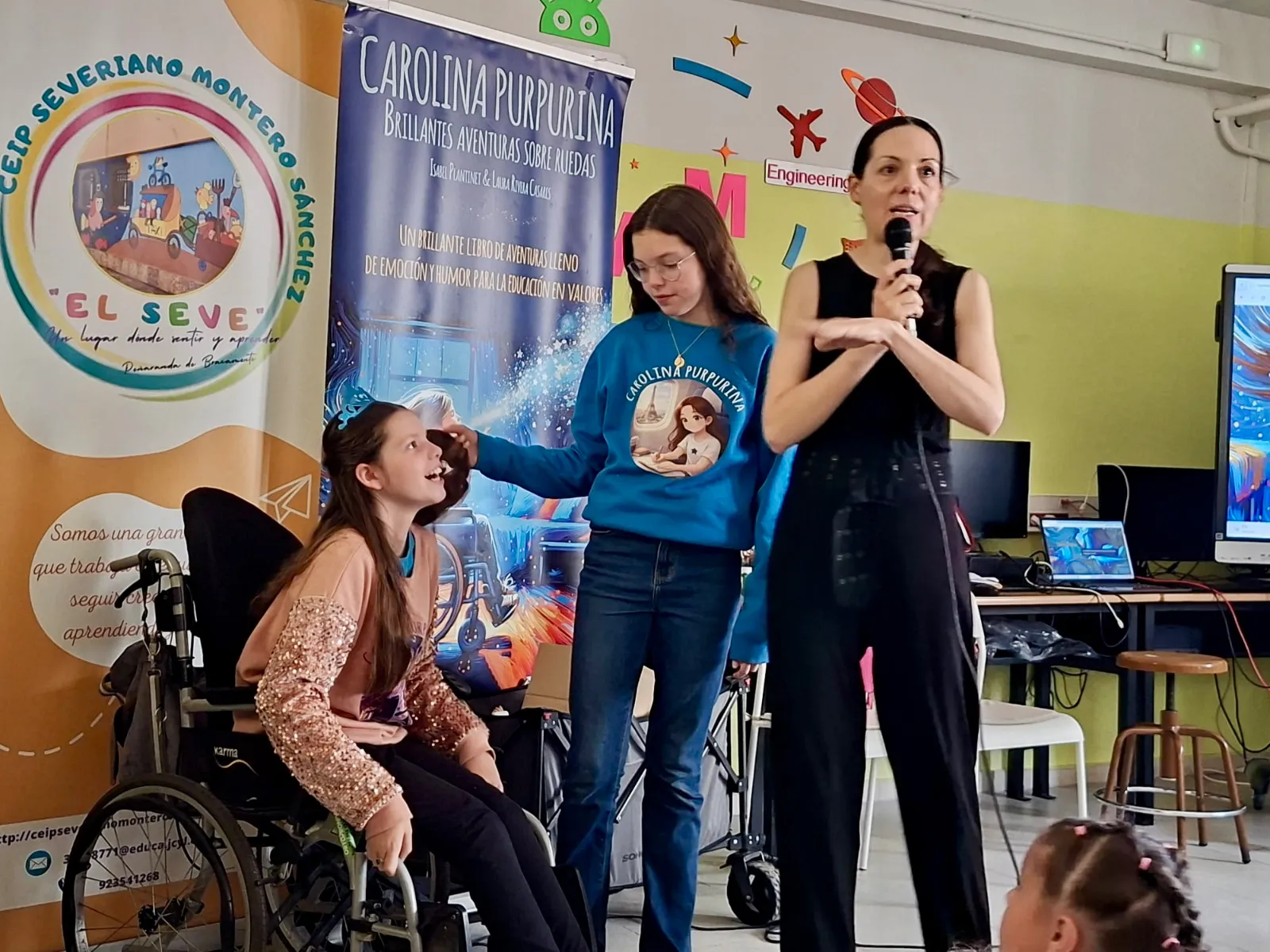 Foto 4 - La lecci&oacute;n de vida de Carolina Purpurina emociona a los alumnos del CEIP Severiano Montero