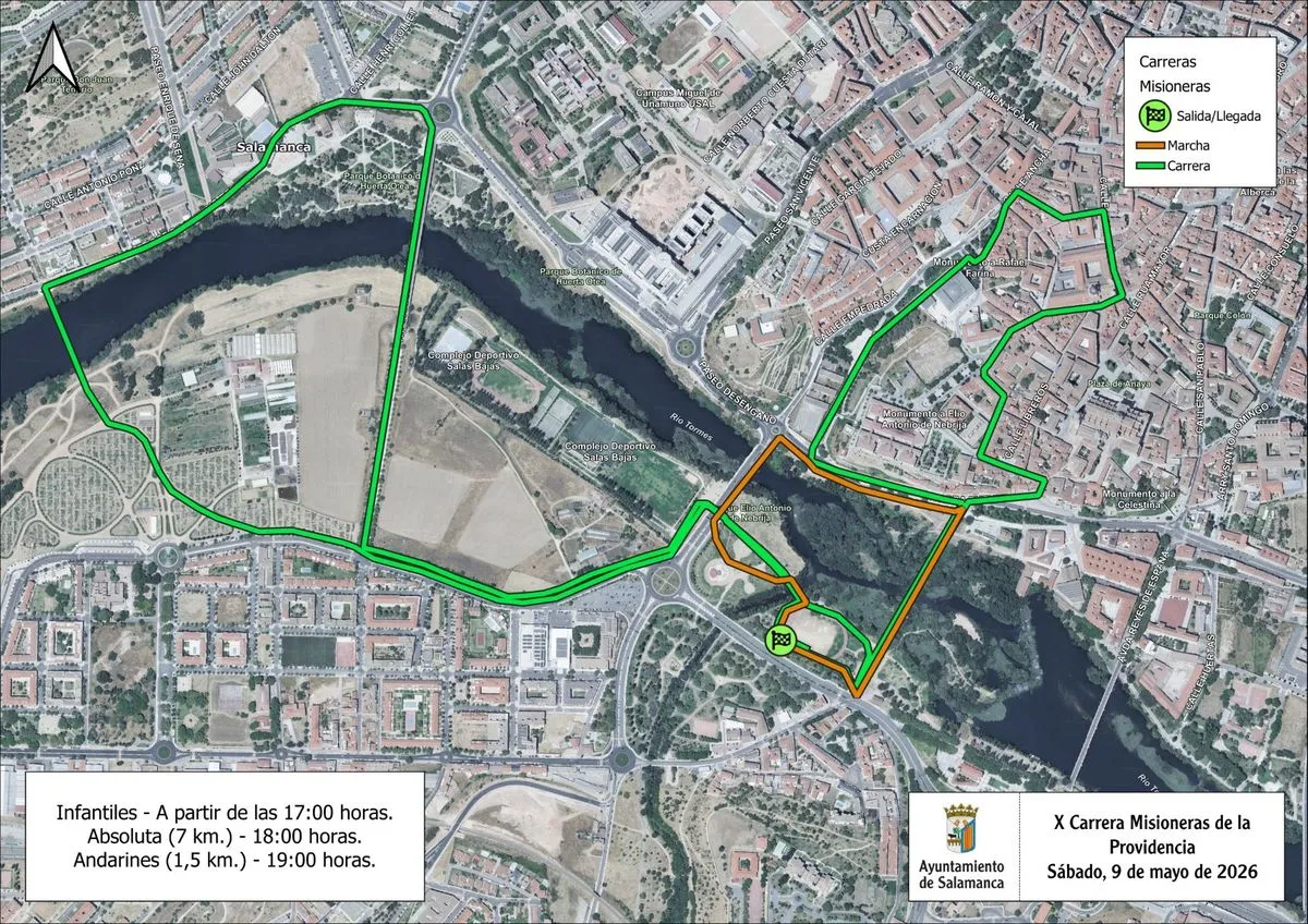 Cortes de tráfico en Salamanca por la Carrera Misioneras de la Providencia