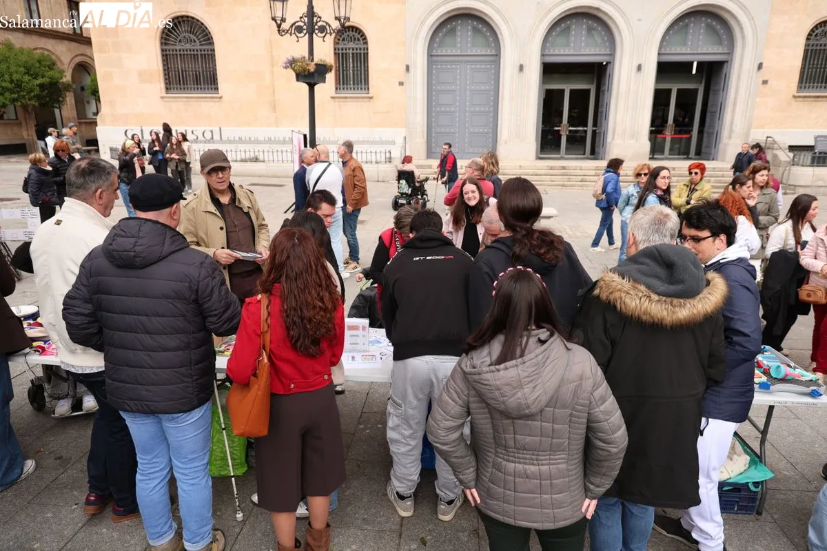 'Destino: Salamanca Accesible', una iniciativa se sensibilización social en la plaza de Los Bandos de Salamanca. Fotos: David Sañudo