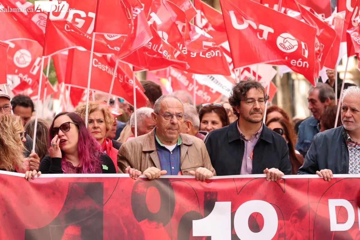 Manifestación por el 1 de Mayo en Salamanca. Fotos: David Sañudo