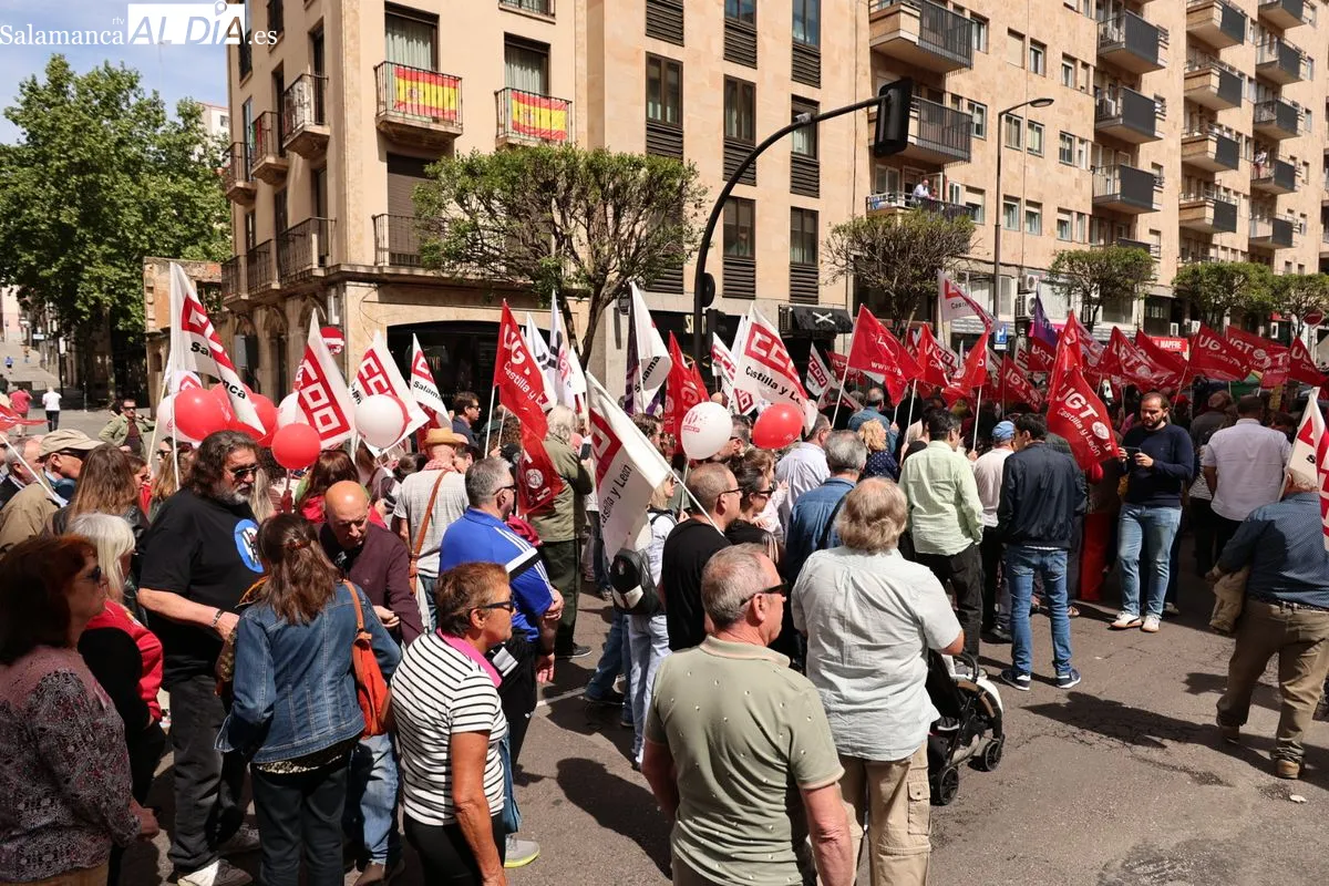 Manifestación por el 1 de Mayo en Salamanca. Fotos: David Sañudo