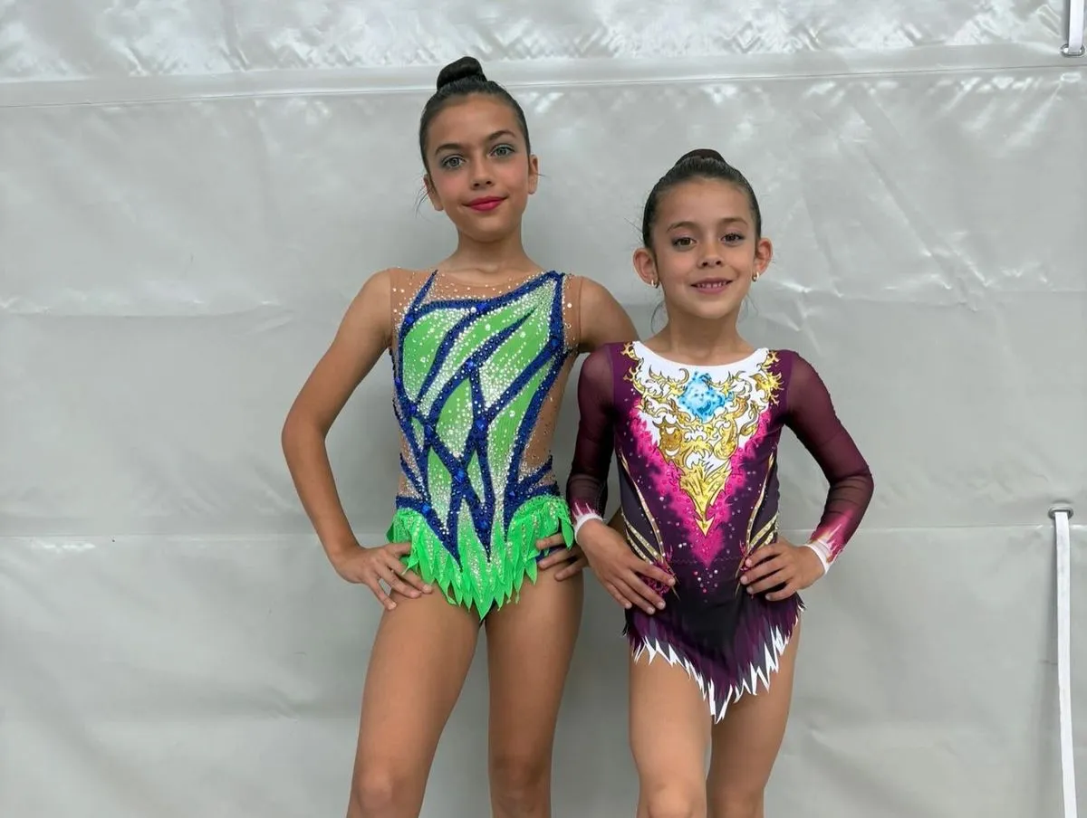 Deportistas del Rítmica Salamanca en la primera fase de la Liga Autonómica de Gimnasia Rítmica, que se celebró en Palencia.