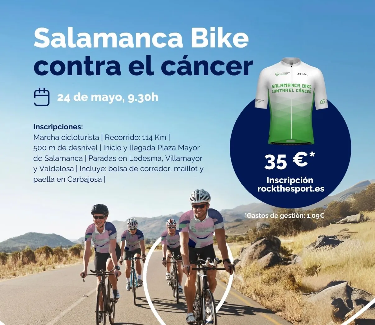 Salamanca Bike contra el Cáncer 2026: recorrido y horarios para este domingo