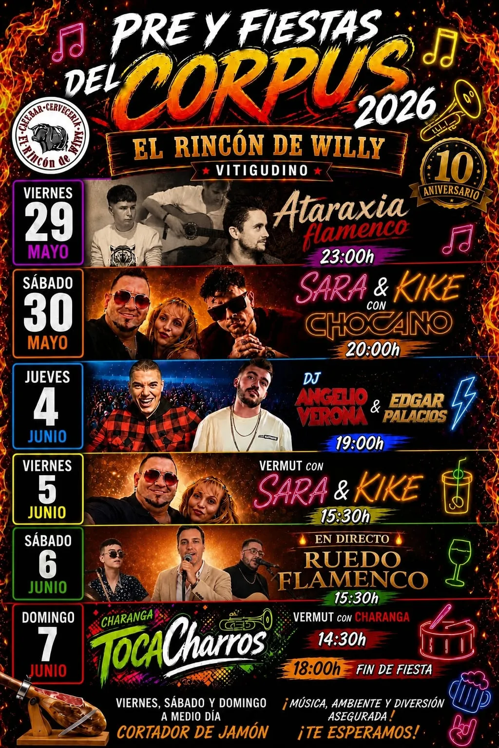 Foto 2 - El Rinc&oacute;n de Willy celebra su d&eacute;cimo aniversario con un marat&oacute;n musical en Vitigudino