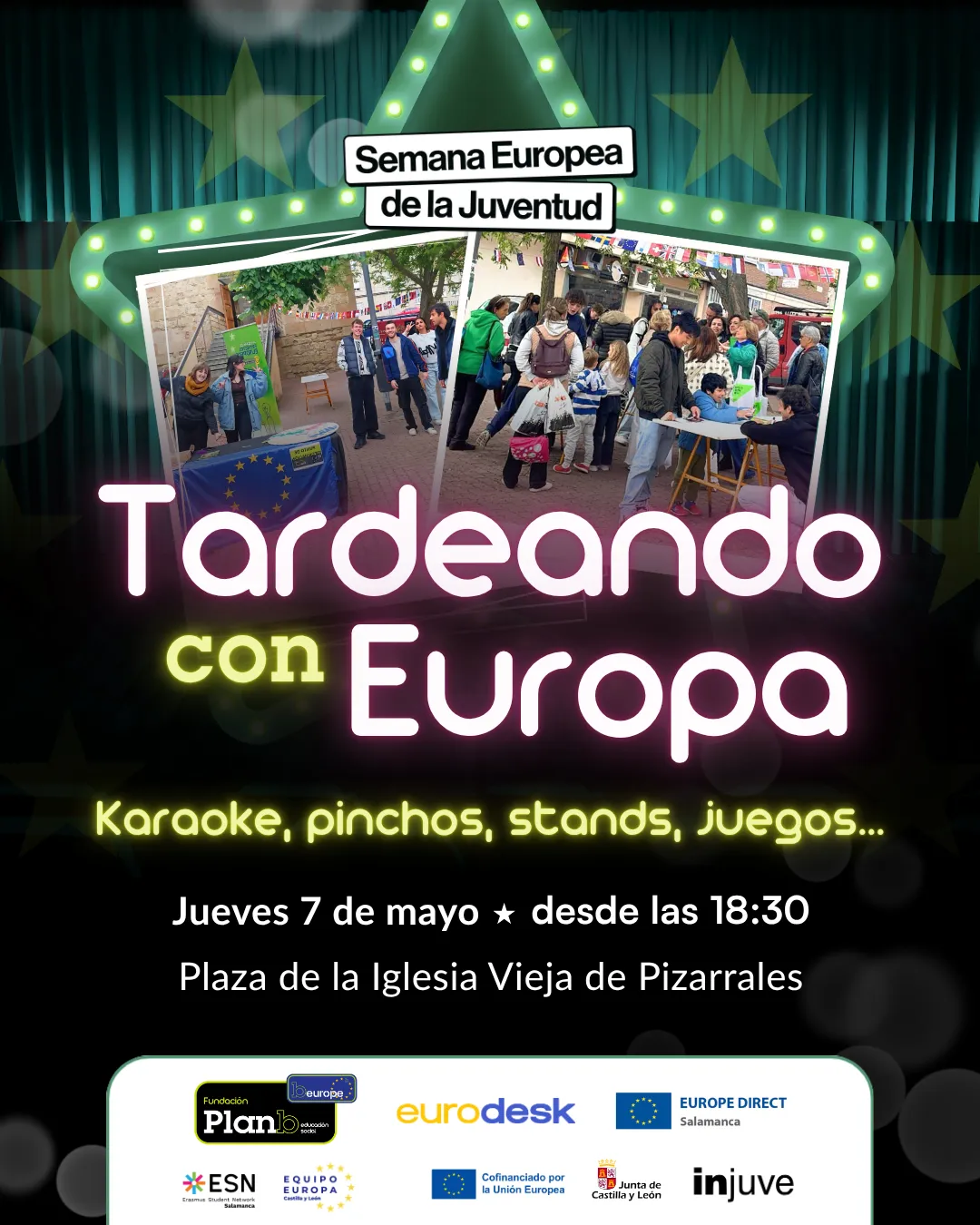Evento Tardeando con Europa en Pizarrales este jueves
