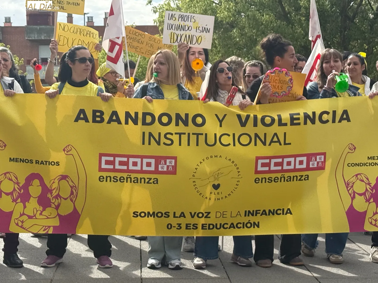 Los profesionales de Educación Infantil de 0 a 3 años reclaman en Salamanca bajar las ratios y mejoras salariales | FOTOS: V. Martins 