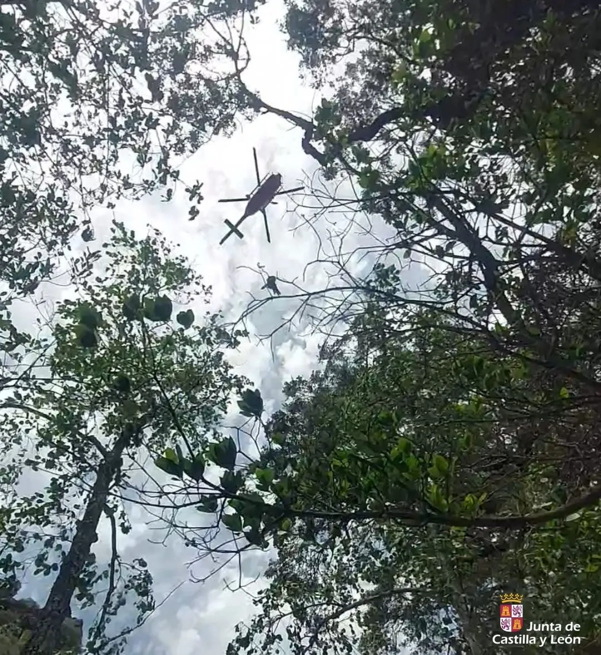 Foto 2 - Evac&uacute;an en helic&oacute;ptero a una senderista herida en La Alberca