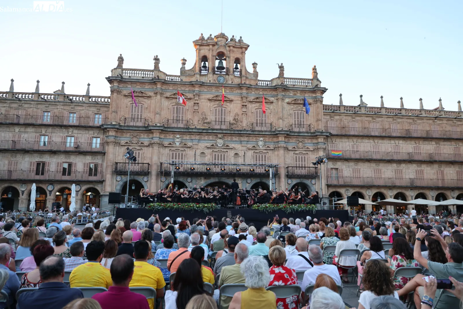 Concierto Orquesta Sinfónica de Castilla y León en la Plaza Mayor de Salamanca. Fotos: David Sañudo